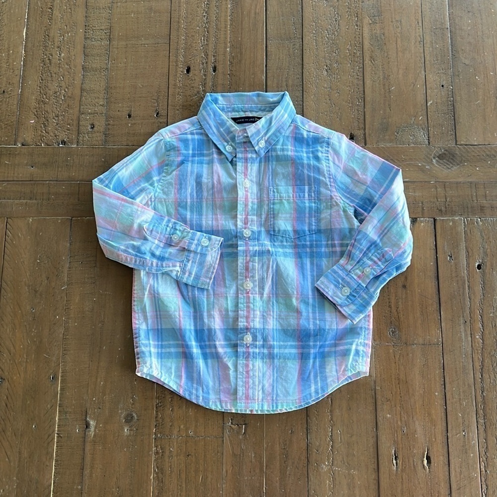 Janie and jack pastel plaid button down